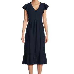 Women's Flutter Sleeve Midi Dress